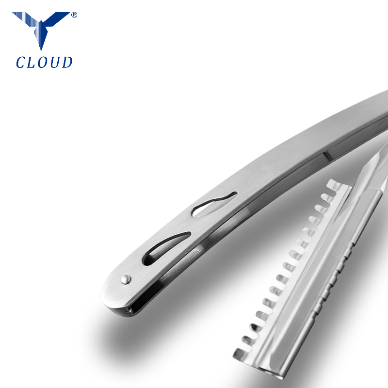 টেকসই স্টেইনলেস স্টীল ঢেউতোলা সোজা রেজার হ্যান্ডেল